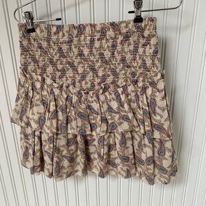 Elan Paisley Print Ruffle Skirt